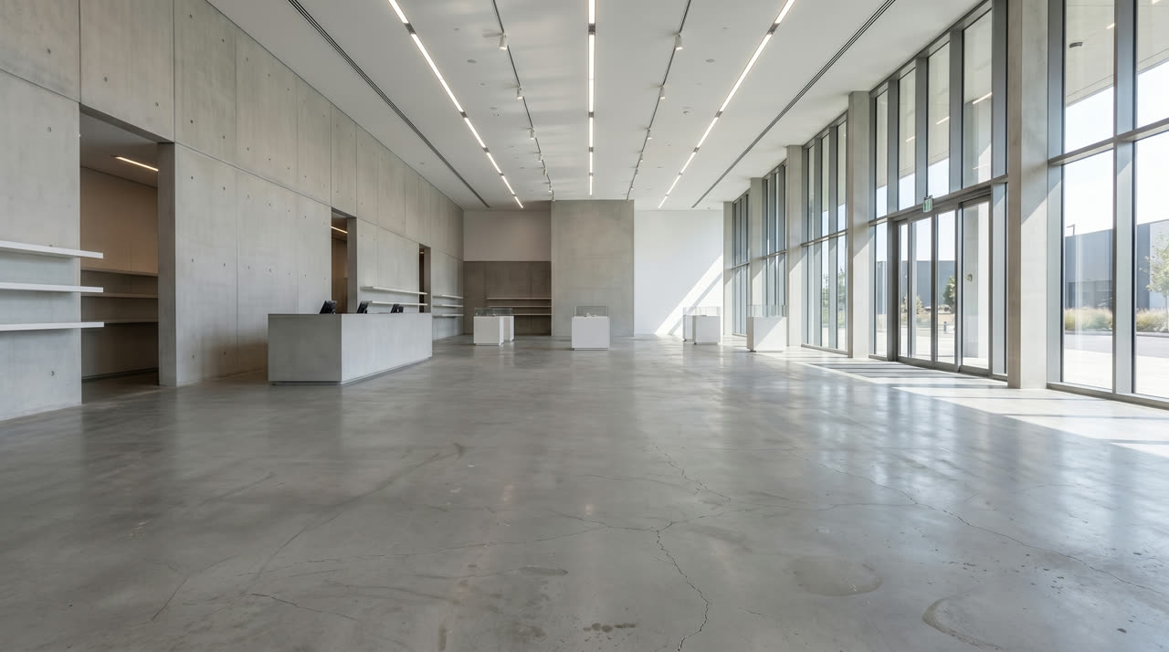 Dull commercial concrete