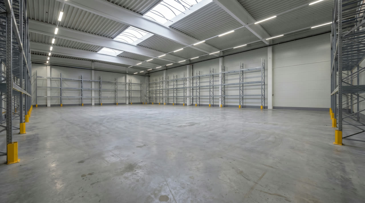 Bare warehouse concrete