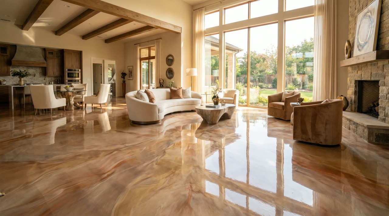 Luxury metallic floor